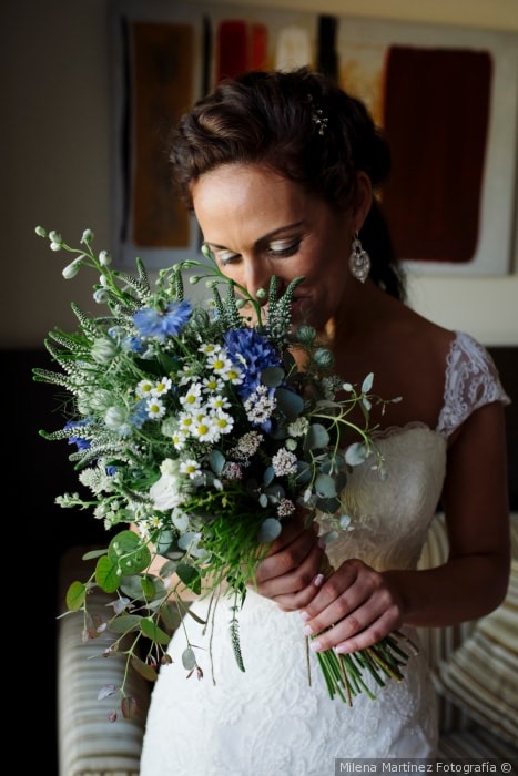ramo de novia silvestre azul