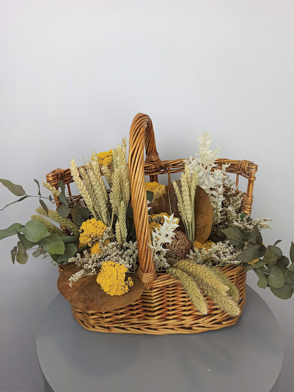 cesta flores preservadas picnic