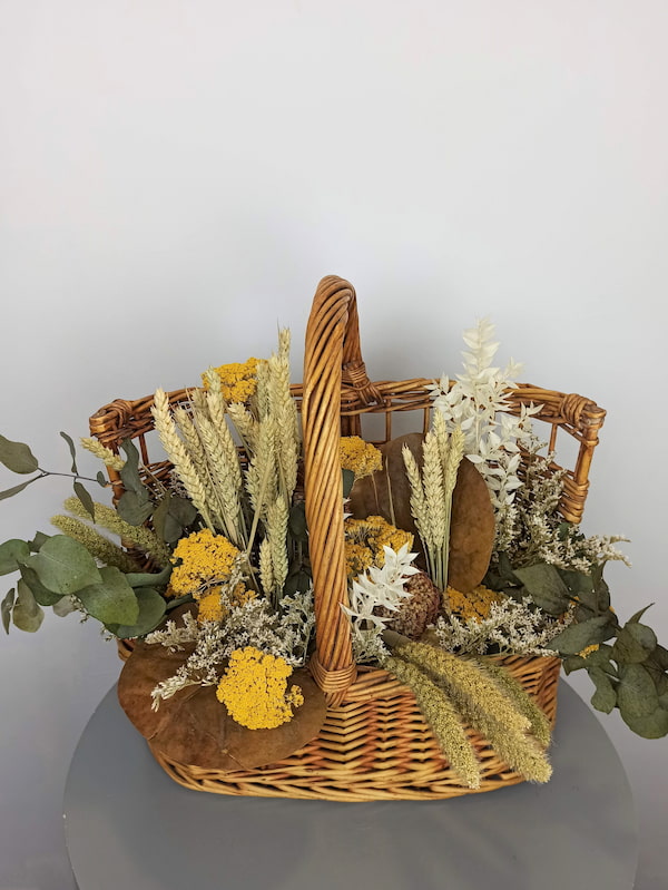 cesta flores secas picnic